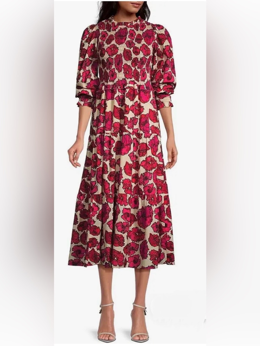 Ro’s Garden Ivy Floral Cotton Midi Dress - Size M